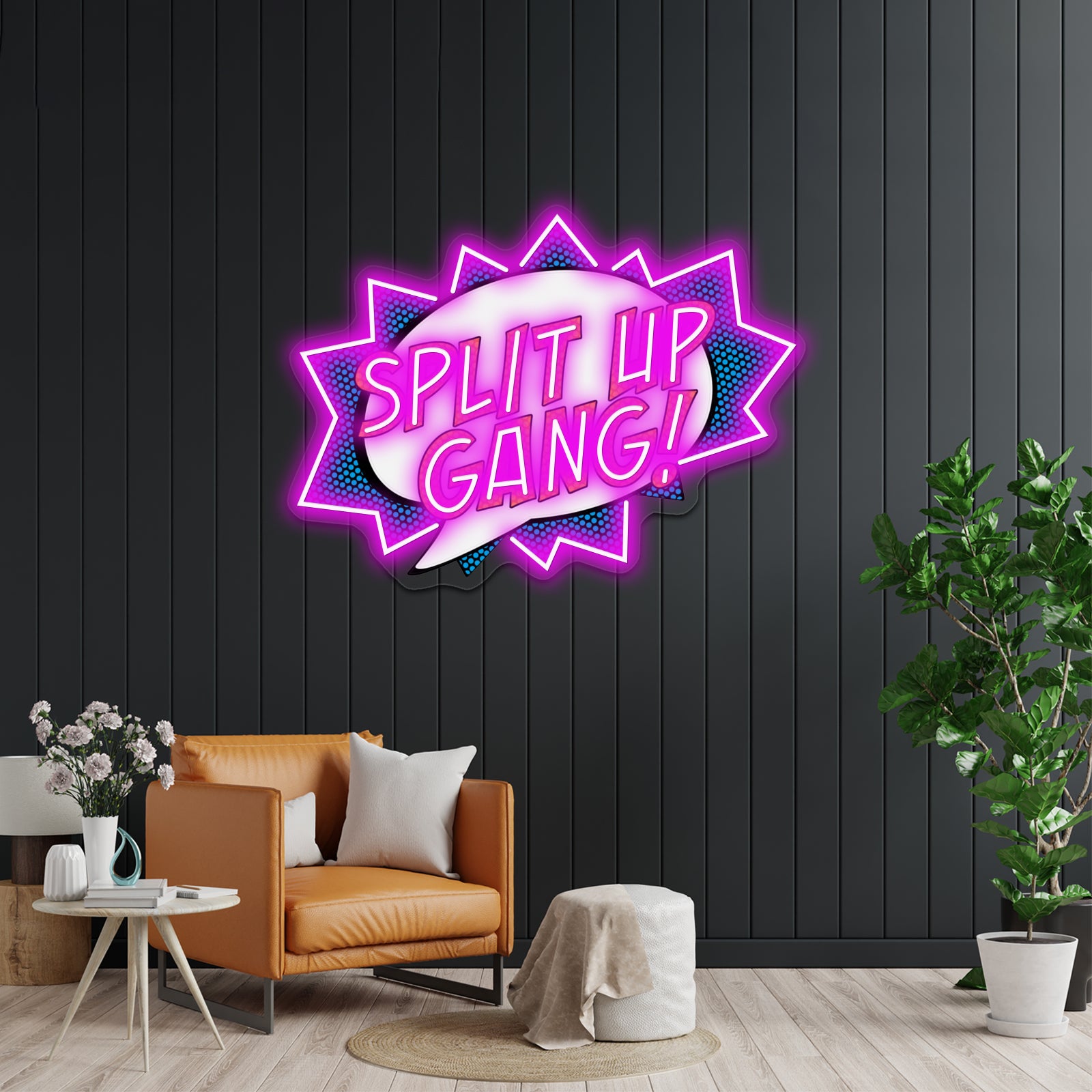Fred Pop Art Quote Artwork Personalized Light Up Sign - LED neon sign close-up detail