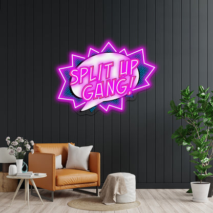 Fred Pop Art Quote Artwork Personalized Light Up Sign - LED neon sign close-up detail