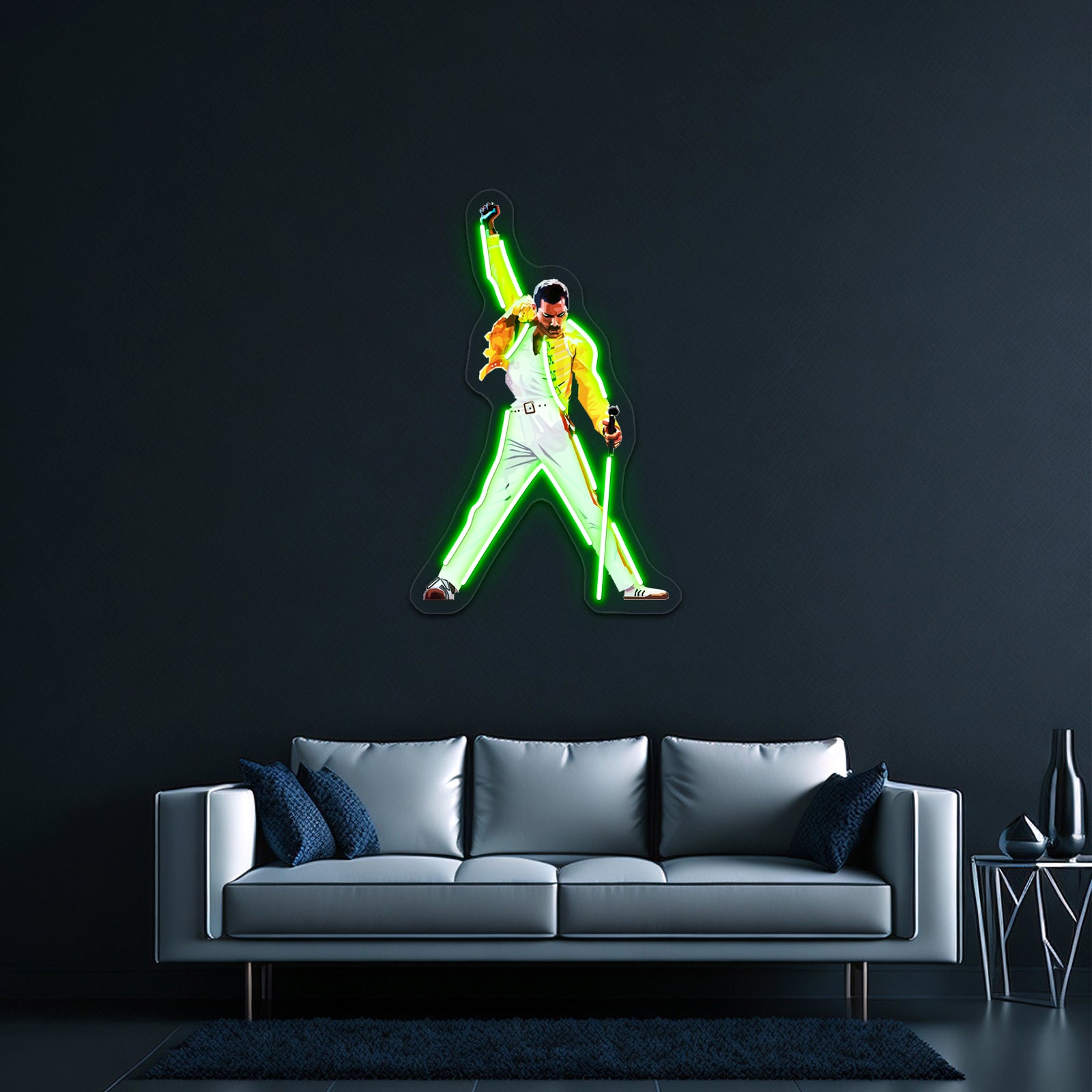 Freddie Mercury In Concert Artwork Personalized Light Up Sign | Shineneon