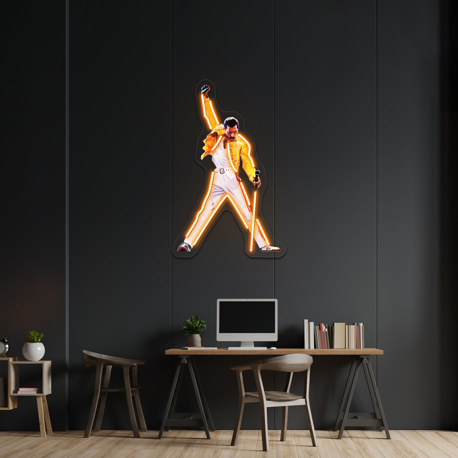 Freddie Mercury In Concert Artwork Personalized Light Up Sign | Shineneon