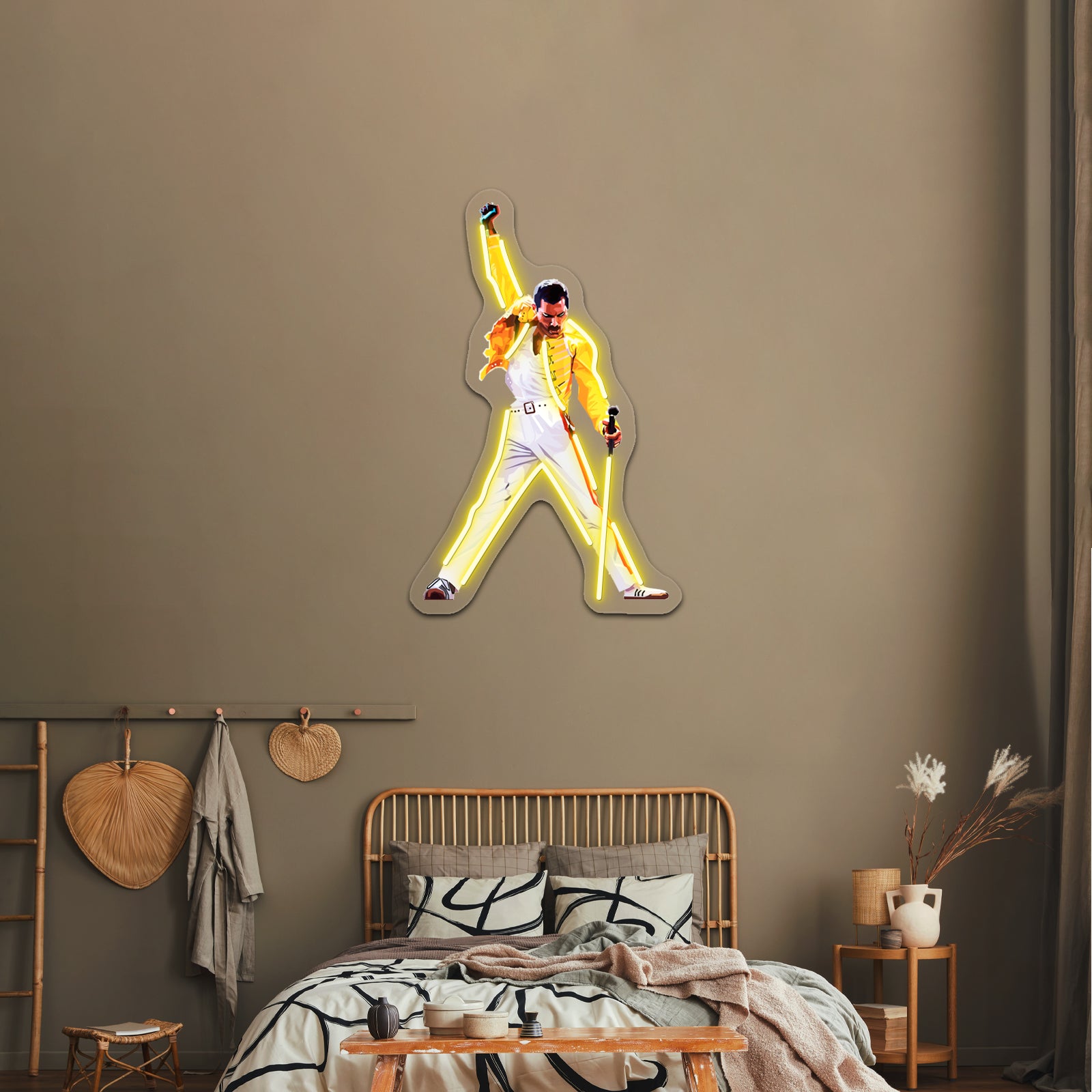 Freddie Mercury In Concert Artwork Personalized Light Up Sign | Shineneon