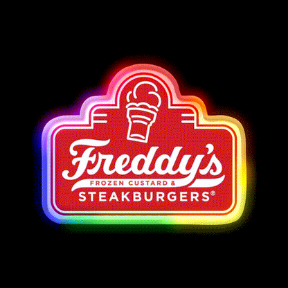 Freddys Frozen Custard Steak Fast Food Led Neon Sign For Burger Place Art Rgb Color - LED neon sign close-up detail