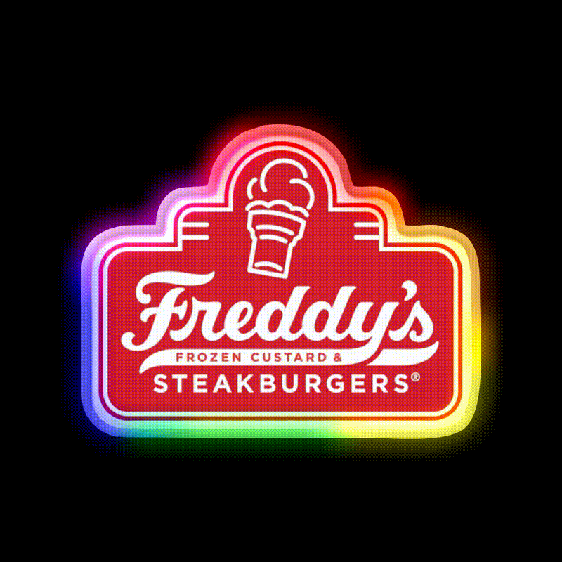 Freddys Frozen Custard Steak Fast Food Led Neon Sign For Burger Place Art Rgb Color - LED neon sign close-up detail