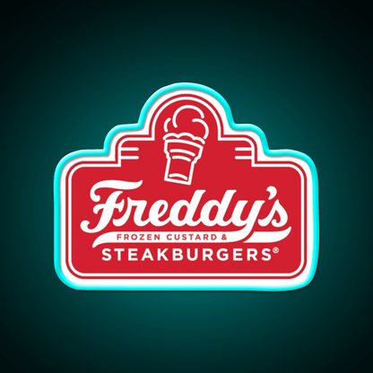 Freddys Frozen Custard Steak Fast Food Led Neon Sign For Burger Place Art Rgb Color - Shineneon