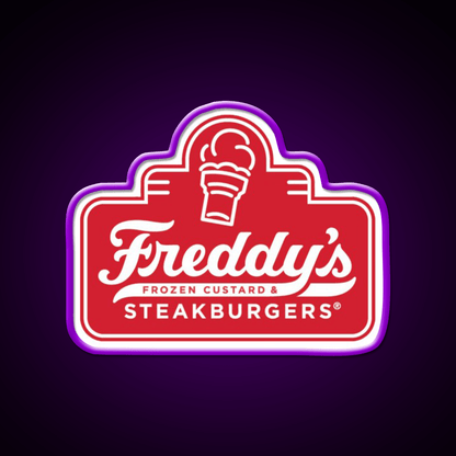 Freddys Frozen Custard Steak Fast Food Led Neon Sign For Burger Place Art Rgb Color - Shineneon