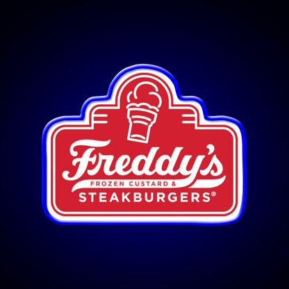 Freddys Frozen Custard Steak Fast Food Led Neon Sign For Burger Place Art Rgb Color - Shineneon