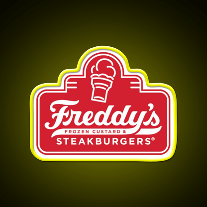 Freddys Frozen Custard Steak Fast Food Led Neon Sign For Burger Place Art Rgb Color - Shineneon