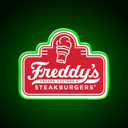 Freddys Frozen Custard Steak Fast Food Led Neon Sign For Burger Place Art Rgb Color - Shineneon