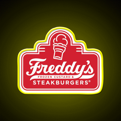Freddys Frozen Custard Steak Fast Food Led Neon Sign For Burger Place Art Rgb Color - Custom LED neon sign front view