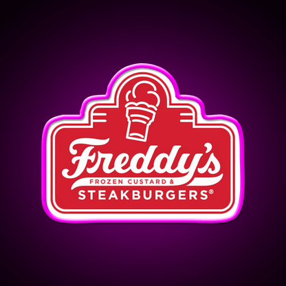 Freddys Frozen Custard Steak Fast Food Led Neon Sign For Burger Place Rgb Color - Shineneon