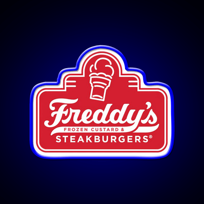 Freddys Frozen Custard Steak Fast Food Led Neon Sign For Burger Place Rgb Color - Shineneon
