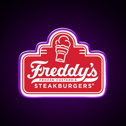 Freddys Frozen Custard Steak Fast Food Led Neon Sign For Burger Place Rgb Color - Shineneon