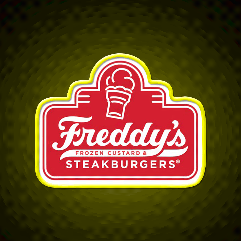 Freddys Frozen Custard Steak Fast Food Led Neon Sign For Burger Place Rgb Color - Custom LED neon sign front view