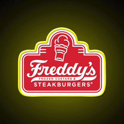 Freddys Frozen Custard Steak Fast Food Led Neon Sign For Burger Place Rgb Color - Custom LED neon sign front view
