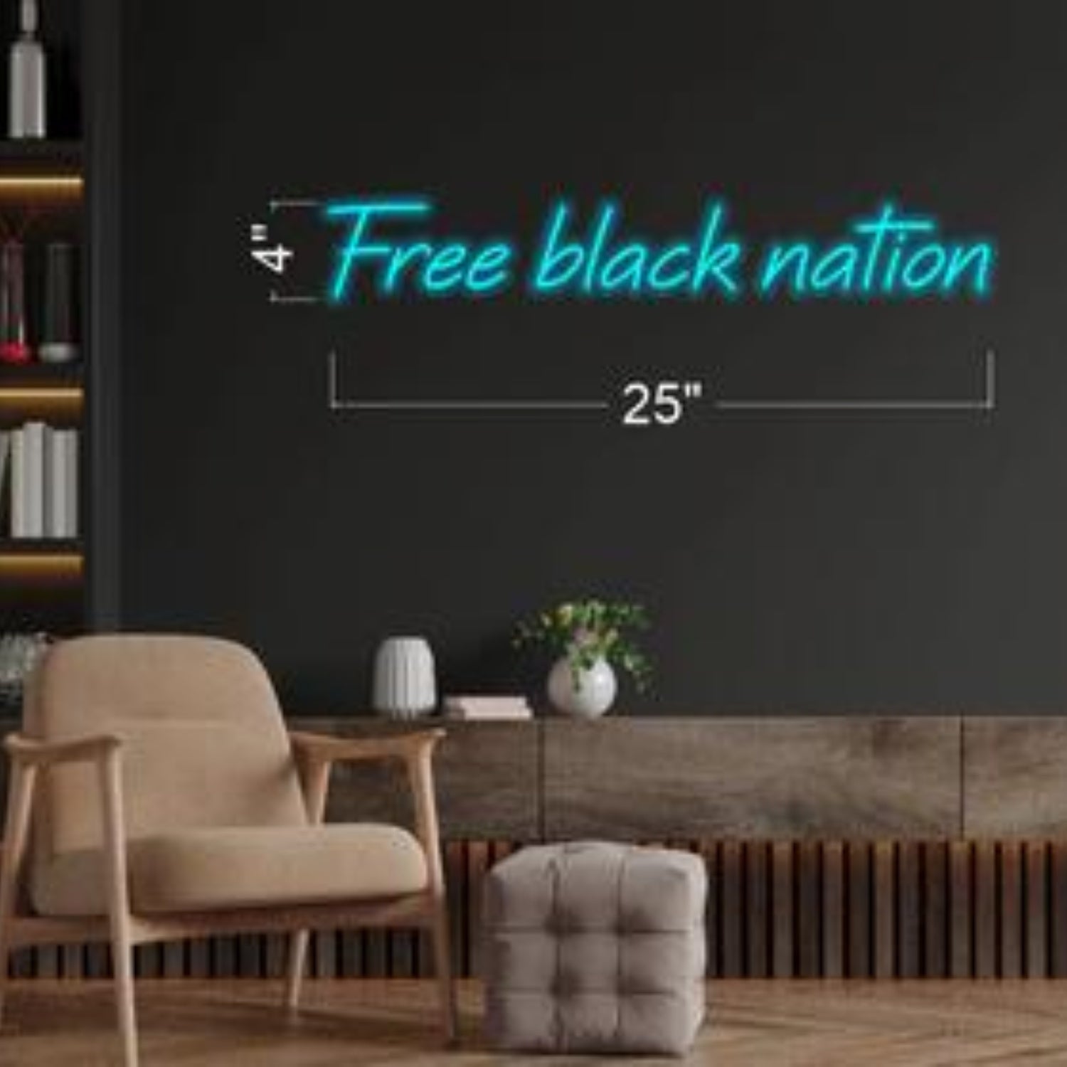 Free Black Nation Teal Led Neon Sign For Indoor Wall Decor | Shineneon