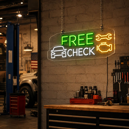Free Check Neon Sign LED Neon Sign real lifestyle scene