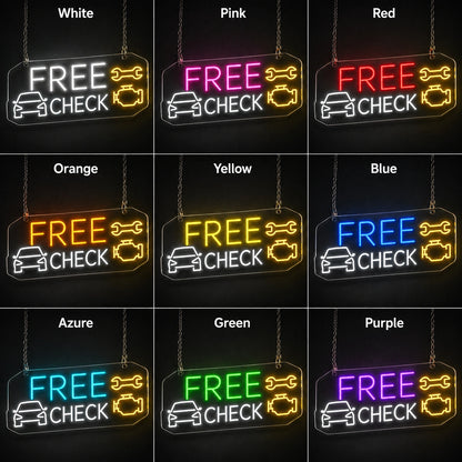 Free Check Neon Sign LED Neon Sign color grid