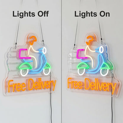Free Delivery LED Neon Sign - 06 Day Night Comparison