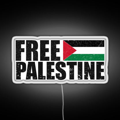 Free Palestine Free Gaza Palestine Flag Arabic Rgb Neon Sign - Shineneon
