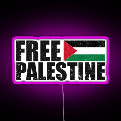 Free Palestine Free Gaza Palestine Flag Arabic Rgb Neon Sign - Shineneon
