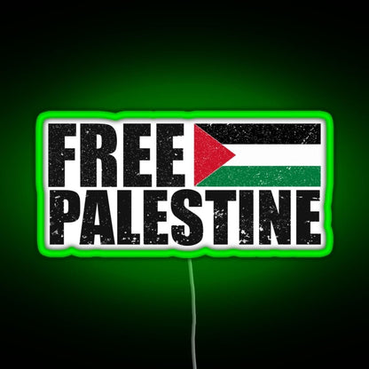 Free Palestine Free Gaza Palestine Flag Arabic Rgb Neon Sign - Shineneon