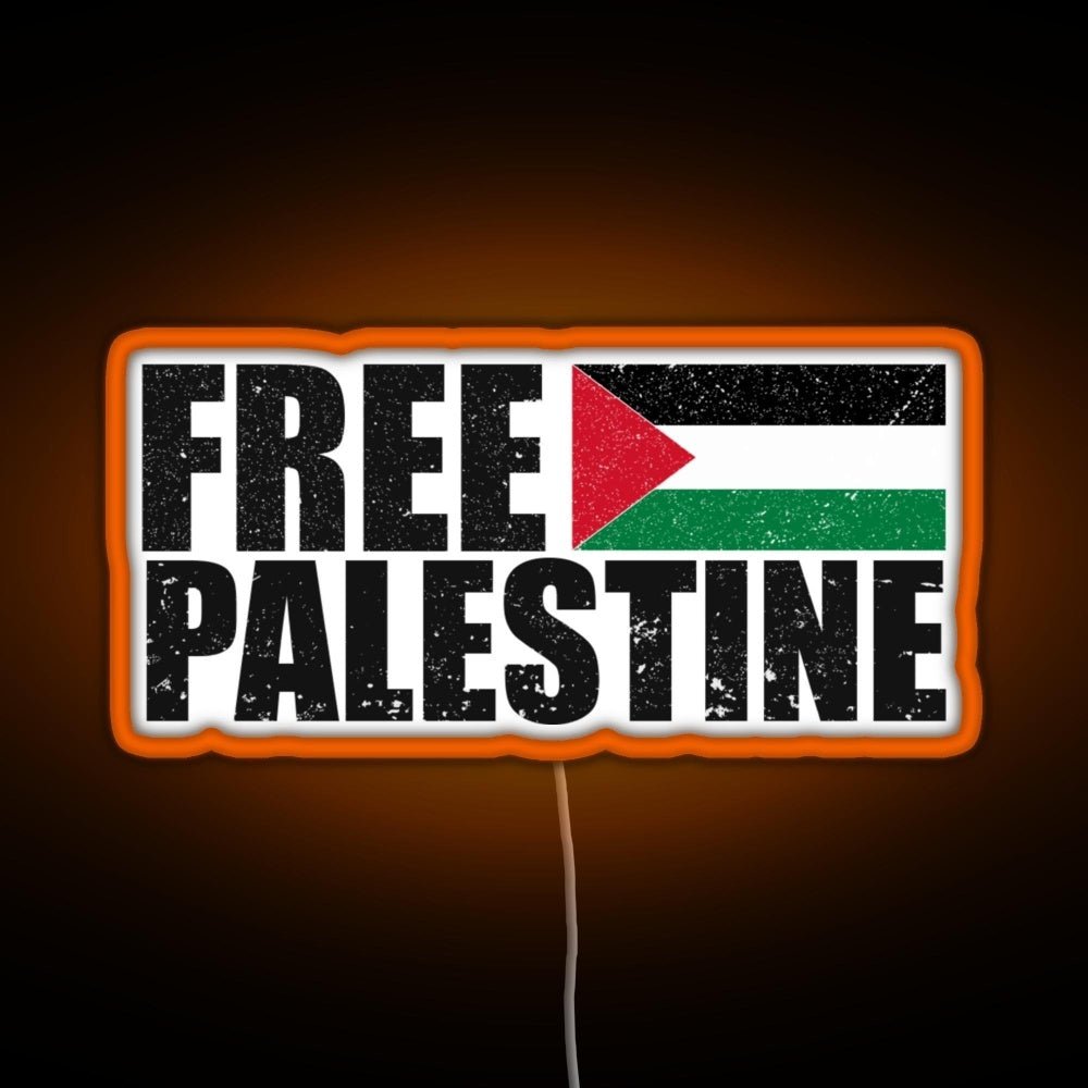 Free Palestine Free Gaza Palestine Flag Arabic Rgb Neon Sign - Shineneon
