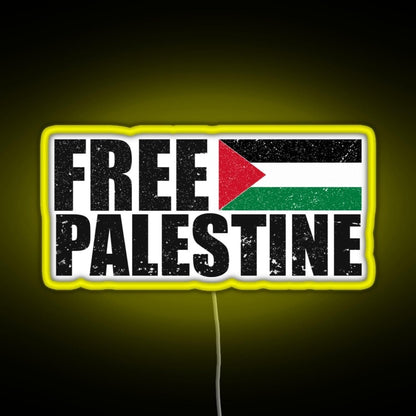 Free Palestine Free Gaza Palestine Flag Arabic Rgb Neon Sign - Shineneon