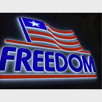 Freedom 3D Frontlit And Backlit Channel Letter Led Light Sign - Shineneon