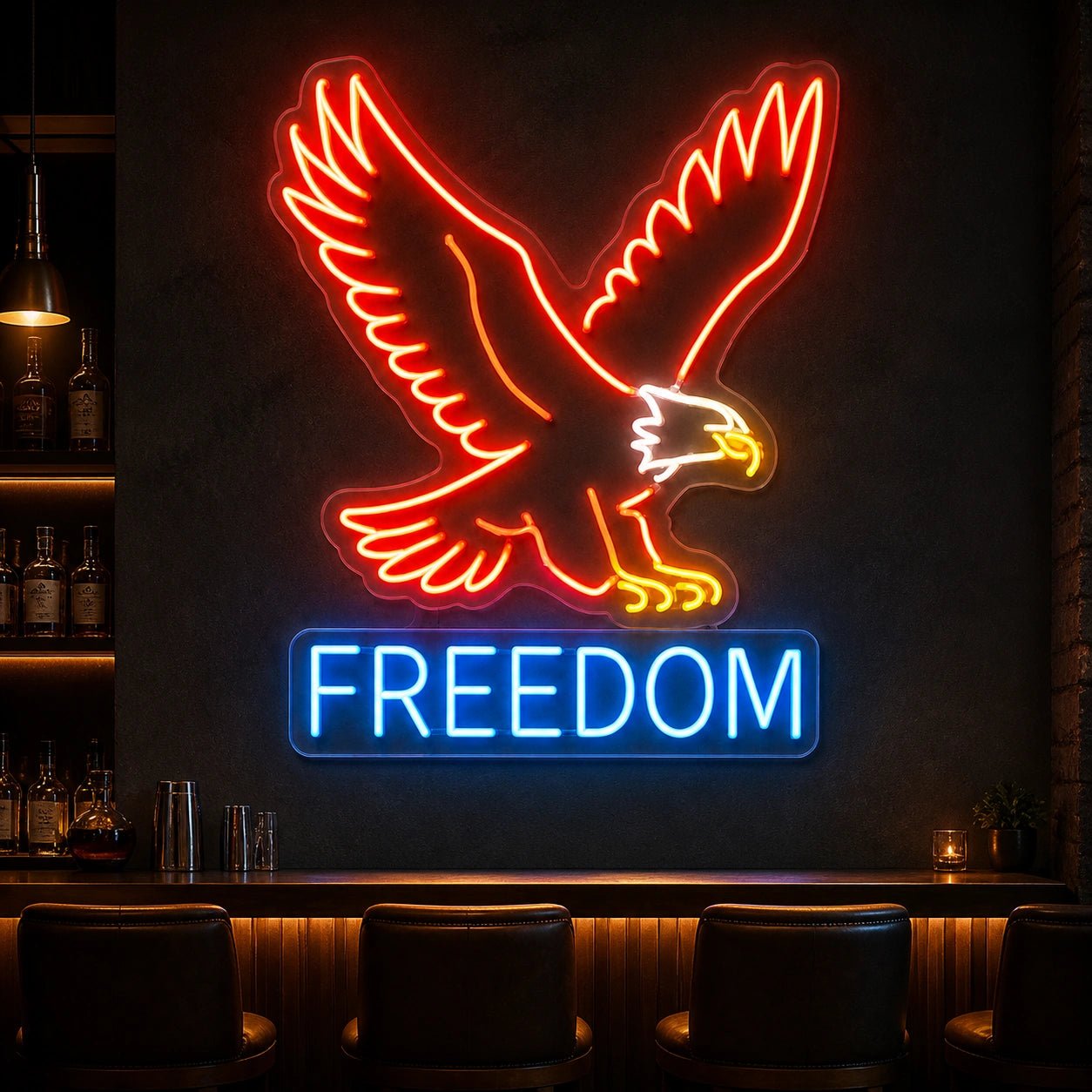 Freedom Flying Eagle Vintage LED Neon Sign - Shineneon