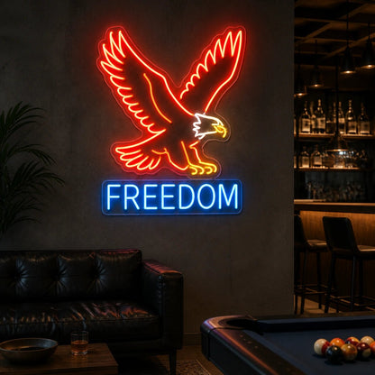 Freedom Flying Eagle Vintage LED Neon Sign - Shineneon