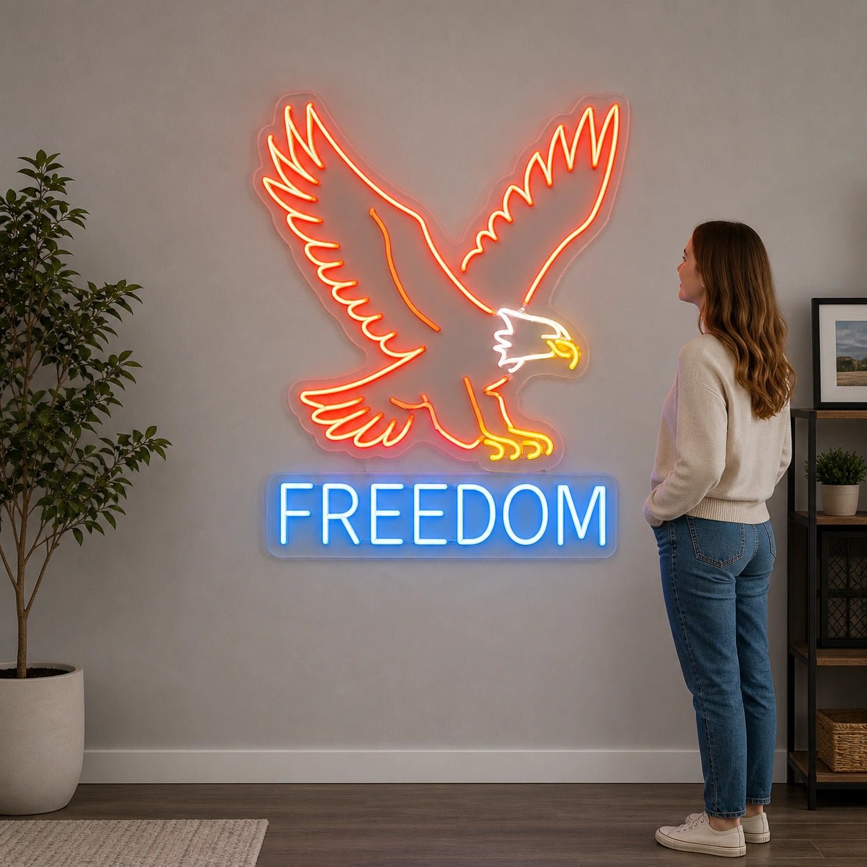 Freedom Flying Eagle Vintage LED Neon Sign - Shineneon