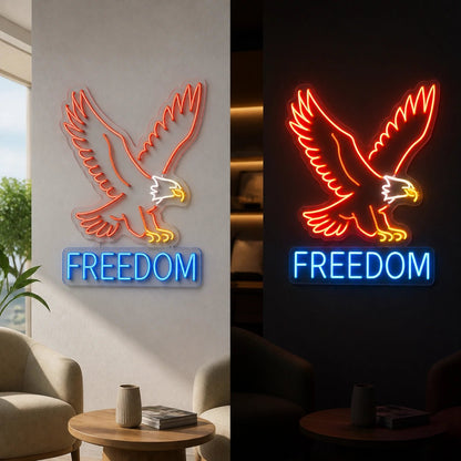 Freedom Flying Eagle Vintage LED Neon Sign - Shineneon
