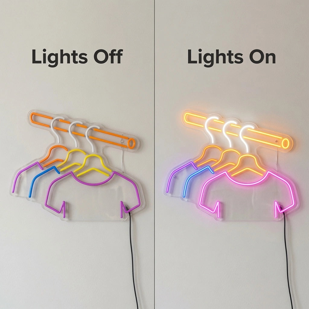 Freepik LED Neon Sign - 06 Day Night Comparison