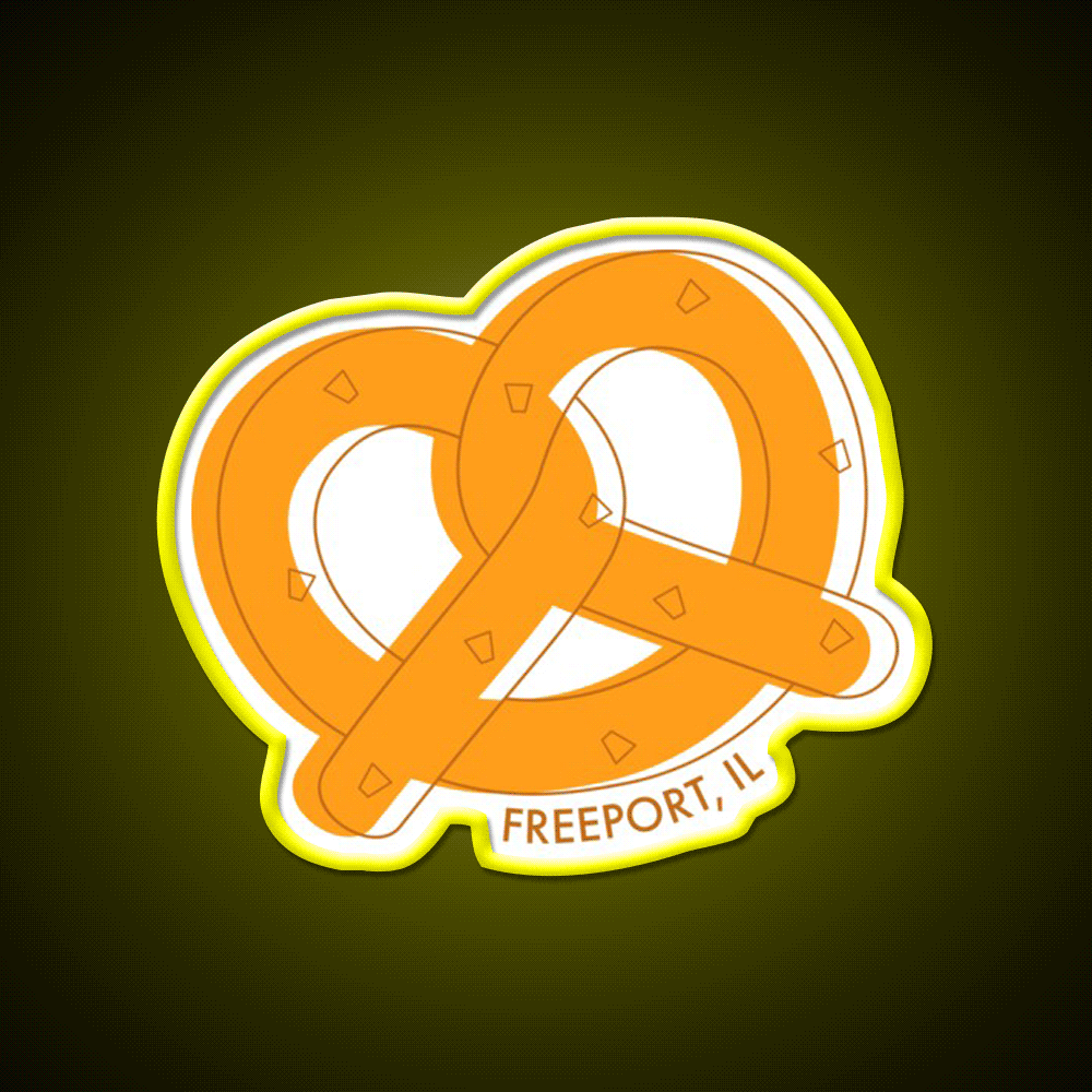 Freeport Pretzels Snack Food Led Neon Sign Rgb Color - Custom LED neon sign front view