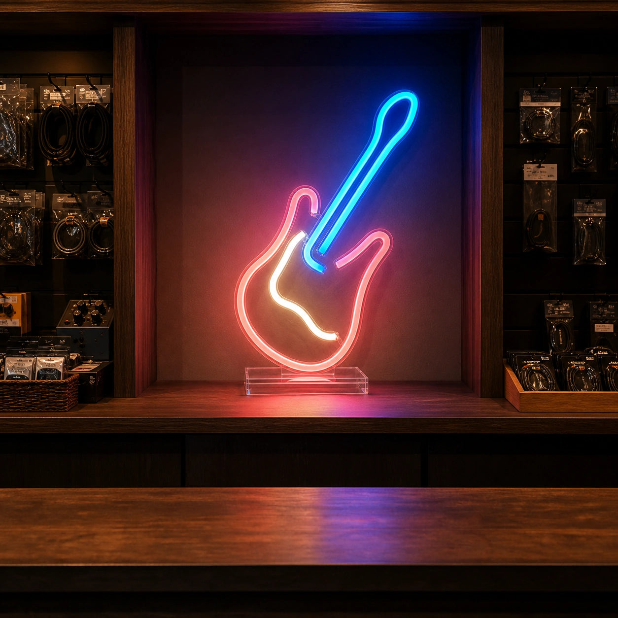 Freestanding Electric Guitar LED Neon Sign Home Bar Wall Decoration real lifestyle scene