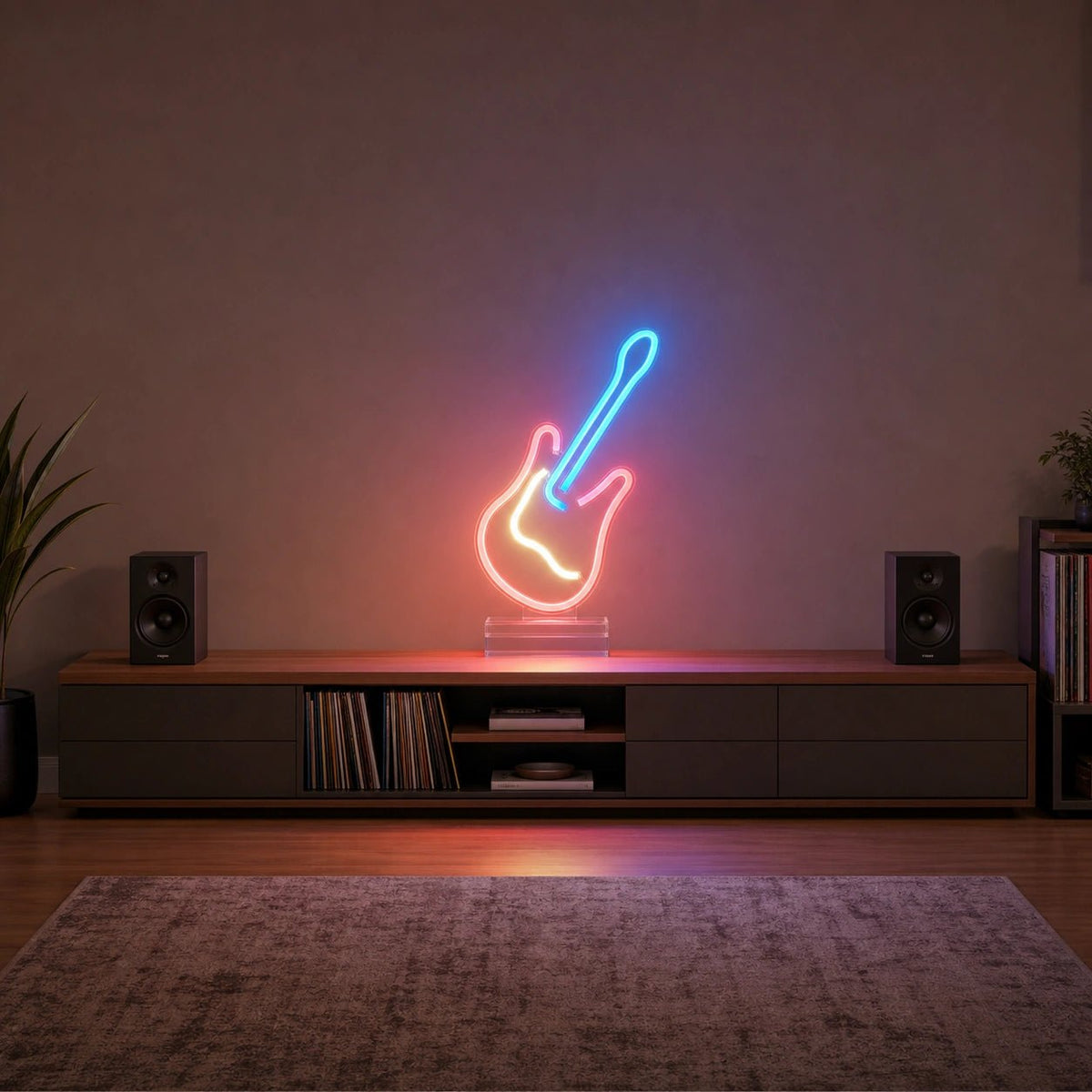 Freestanding Electric Guitar LED Neon Sign Home Garage Wall Decoration - Shineneon