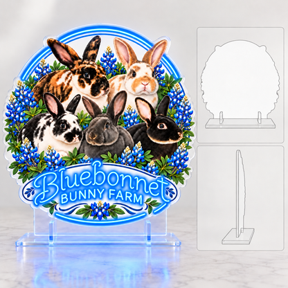 Bluebonnet Bunny Farm Custom LED Neon Sign