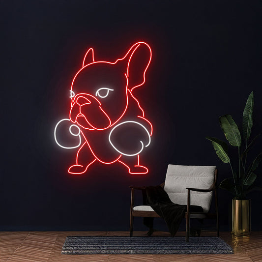 French Bulldog Boxing Neon Sign