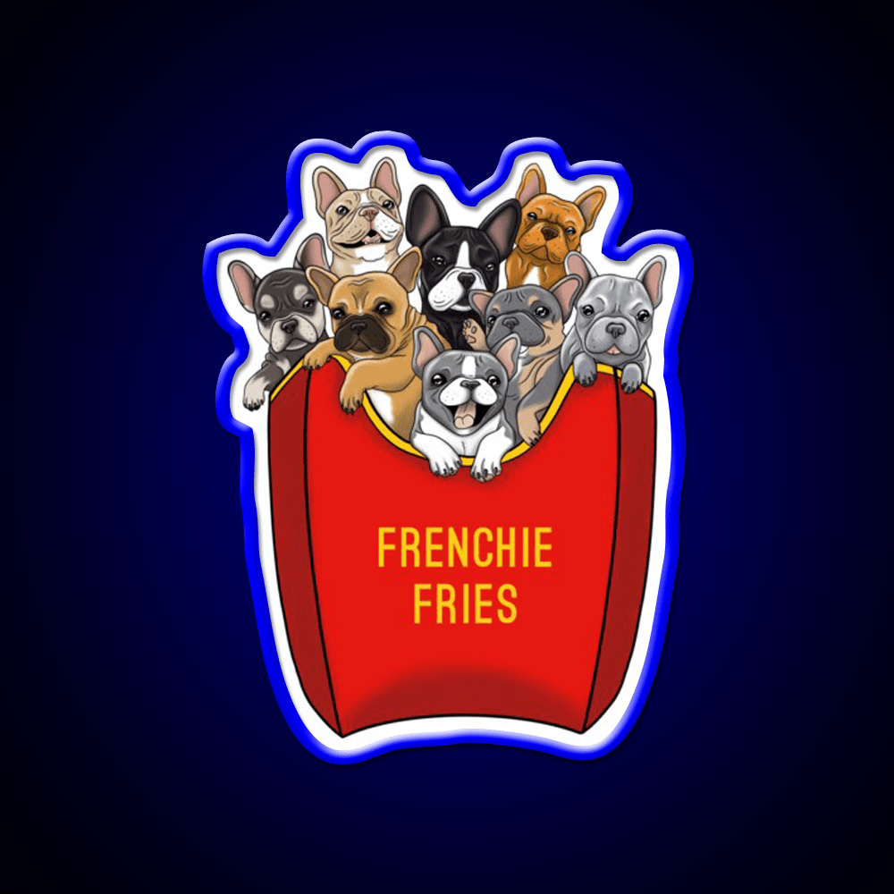 French Bulldog Frenchie Fries Fast Food Led Neon Sign For Burger Place Rgb Color - Shineneon