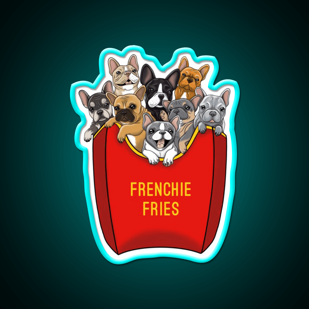 French Bulldog Frenchie Fries Fast Food Led Neon Sign For Burger Place Rgb Color - Shineneon