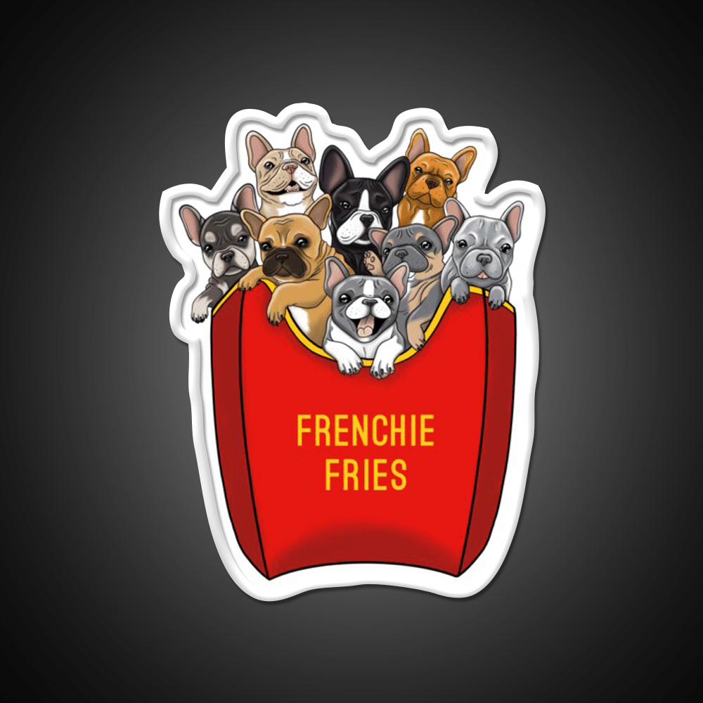 French Bulldog Frenchie Fries Fast Food Led Neon Sign For Burger Place Rgb Color - Shineneon
