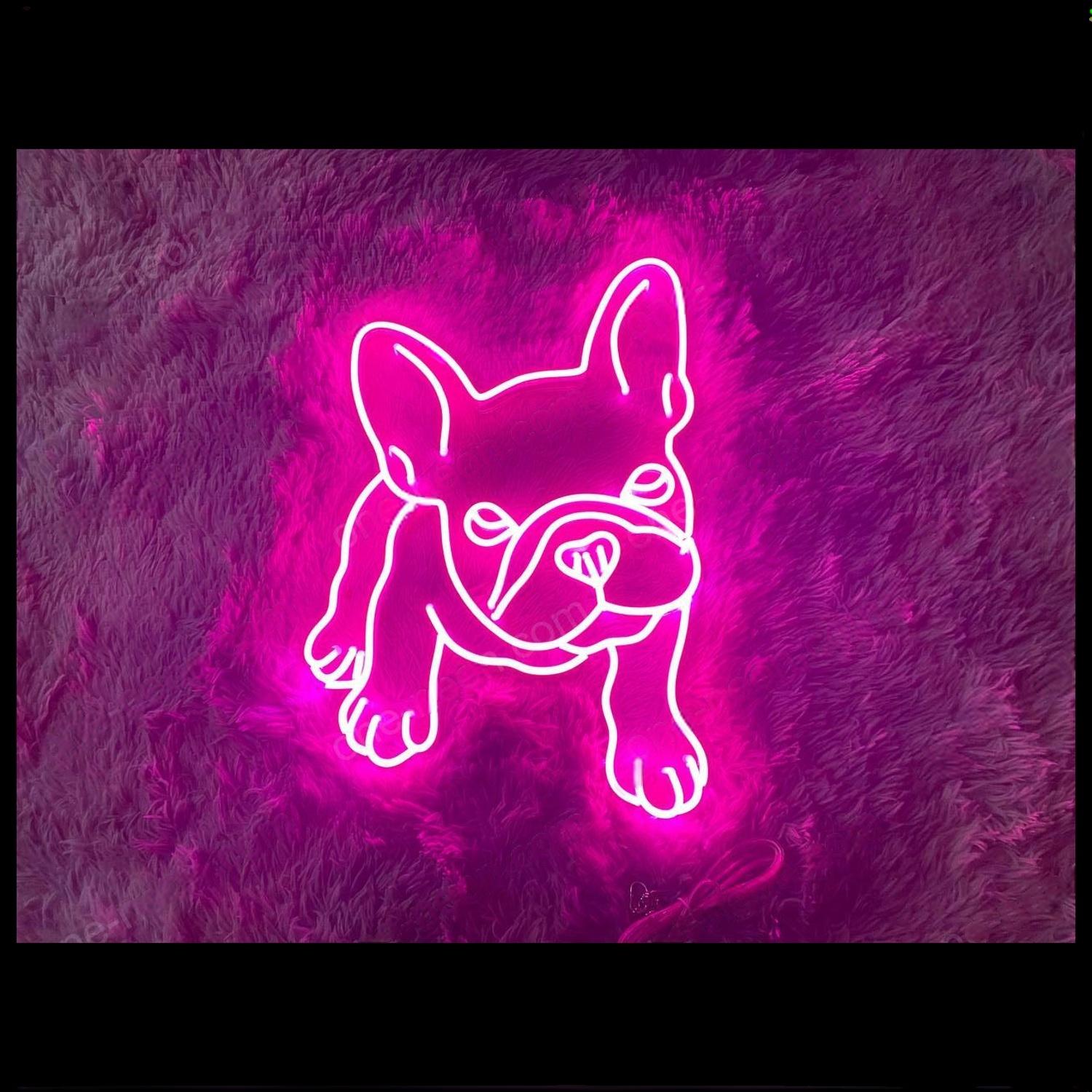 French Bulldog Pink Silhouette Led Neon Sign For Pet Shop Home Decor | Shineneon