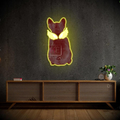 French Bulldog With Wings Teal White Led Neon Sign For Home Decor | Shineneon