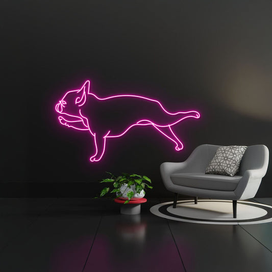 French Bulldog Yoga Pose Neon Signs