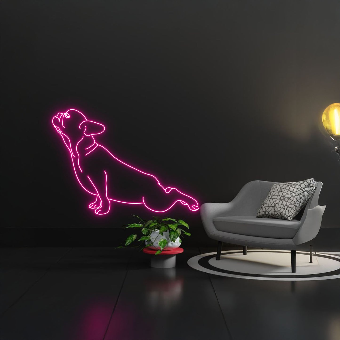 French Bulldog Yoga Pose Neon Signs Bulldog Dog Decor