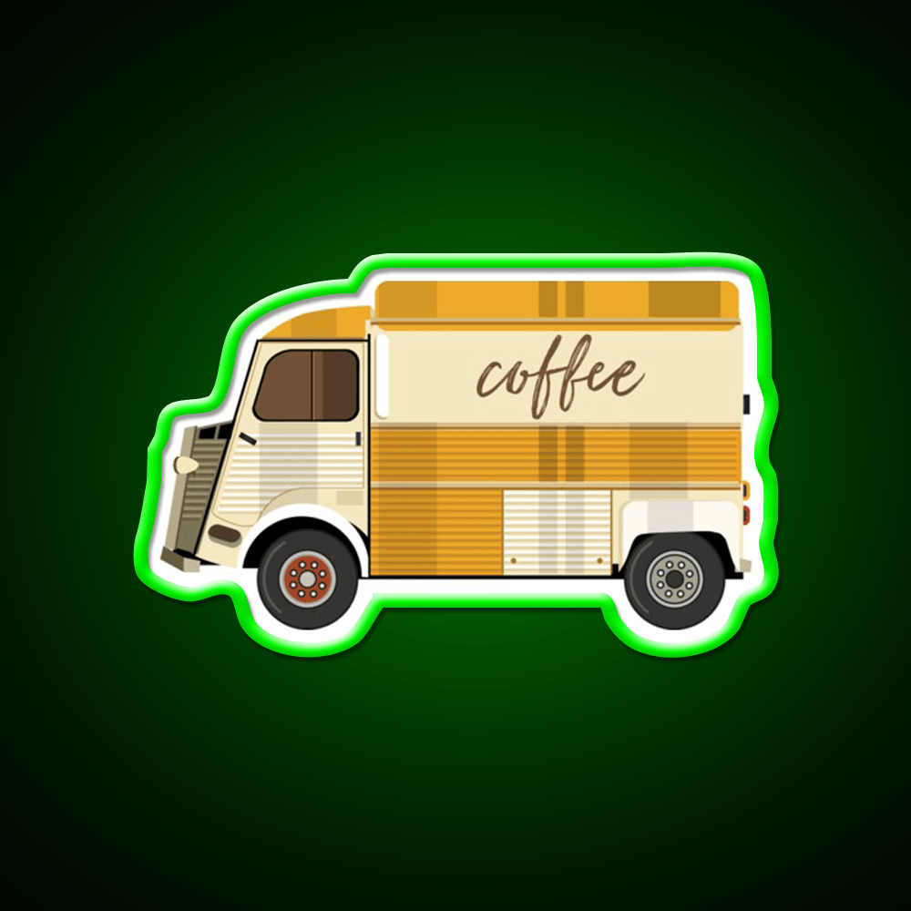 French Classic Van Truck Fast Food Led Neon Sign For Burger Place Rgb Color - Shineneon
