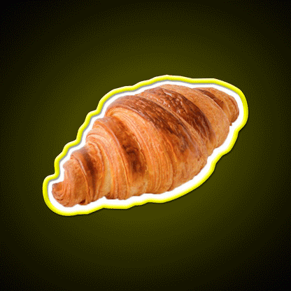 French Croissant Snack Food Led Neon Sign Rgb Color - Custom LED neon sign front view