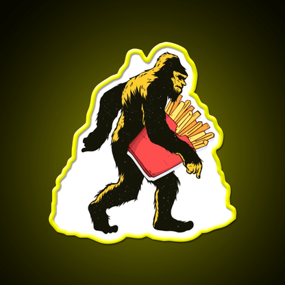 French Fries Bigfoot Fast Food Led Neon Sign For Burger Place Rgb Color - Shineneon