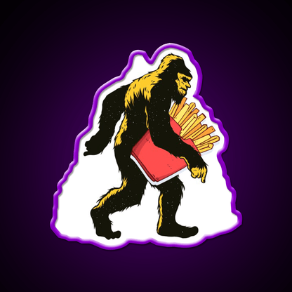 French Fries Bigfoot Fast Food Led Neon Sign For Burger Place Rgb Color - Shineneon