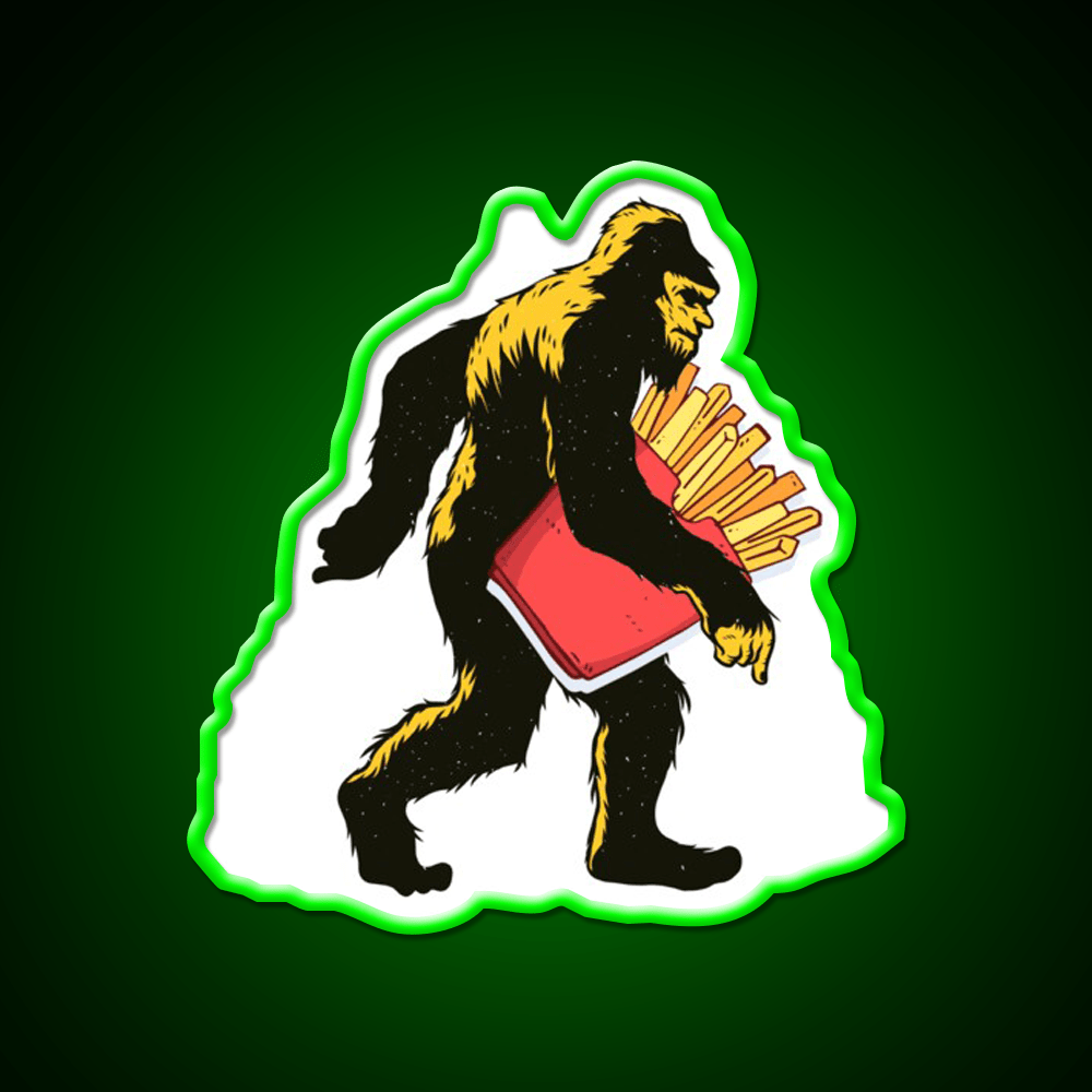 French Fries Bigfoot Fast Food Led Neon Sign For Burger Place Rgb Color - Shineneon